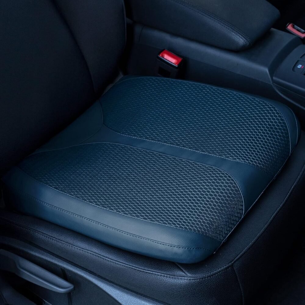 Car Memory Foam Heightening Seat Cushion for Short Drivers,Hip/Tailbone/Lower Back Pain Relief Driving Booster seat for Adults,for Truck,SUV,Office Chair,Wheelchair,etc.(Blue)