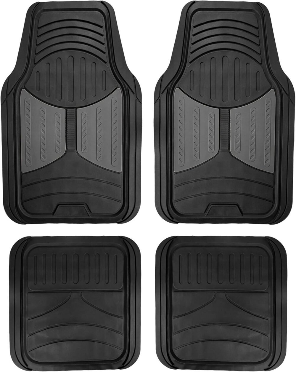 Automotive Floor Mats - Heavy-Duty  Floor Mats for Cars, Universal Fit Full Set,  Floor Mats, Trimmable Floor Mats for Most Sedan, SUV, Truck Floor Mats Rubber Gray